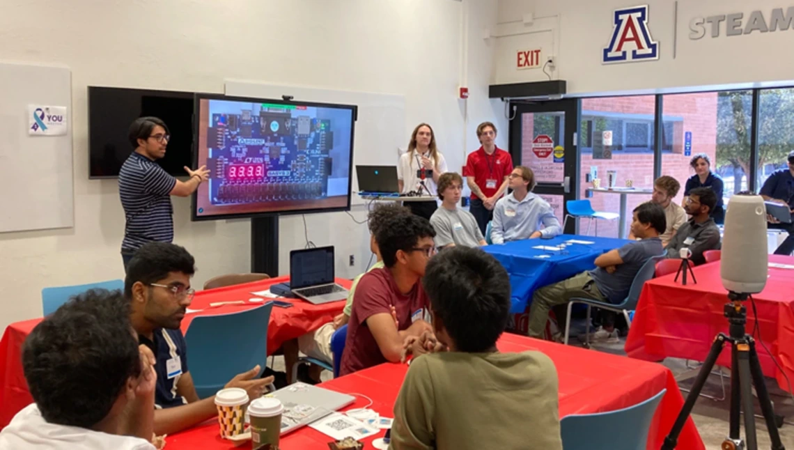 Students gather at the AI Hardware Design League