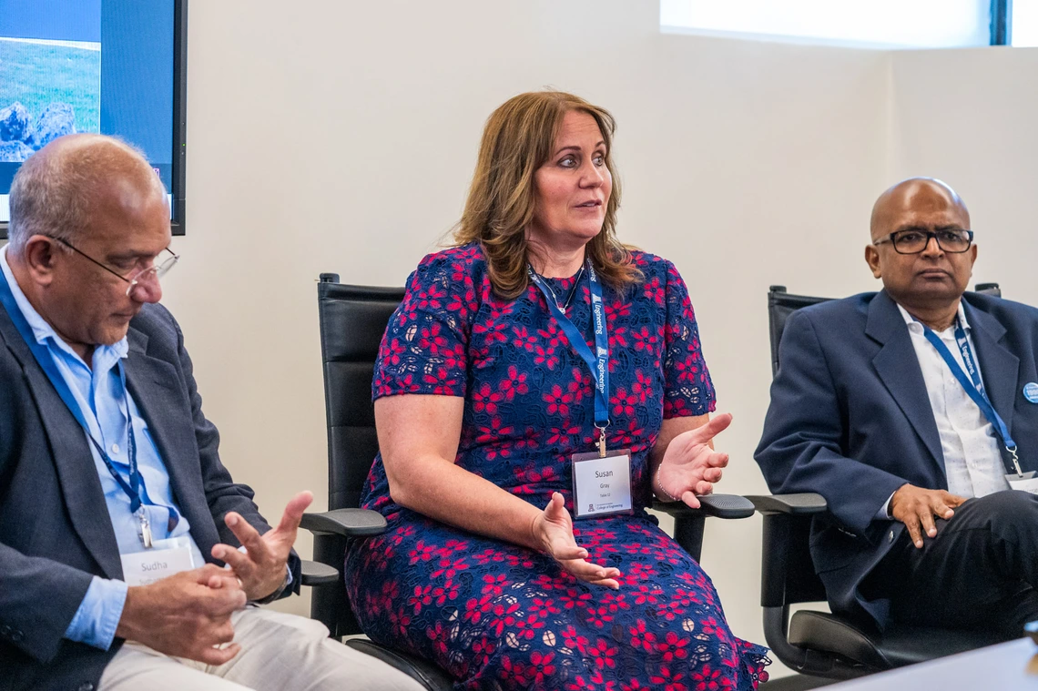 three people seated